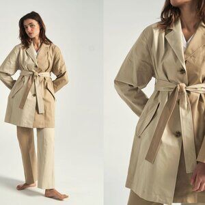 maison margiela two tone trench coat